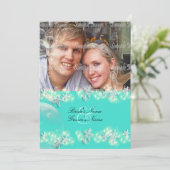 Starfish turquoise blue bruiloft kaart (Staand voorkant)