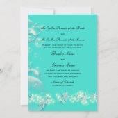 Starfish turquoise blue bruiloft kaart (Achterkant)