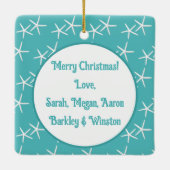Starfish Turquoise Family Photo Collage Dated Keramisch Ornament (Achterkant)