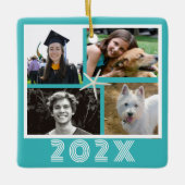 Starfish Turquoise Family Photo Collage Dated Keramisch Ornament (Voorkant)
