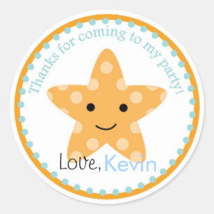 Starfish under the Zee Birthday Sticker
