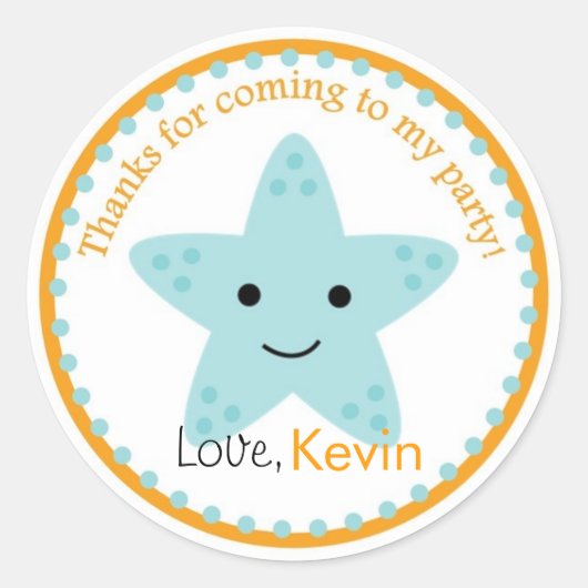 Starfish Verjaardag Sticker (Voorkant)