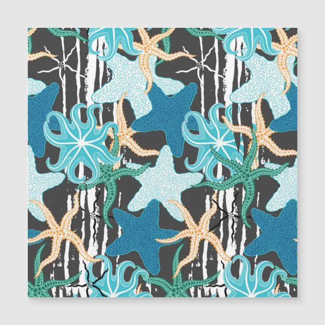 Starfish Vintage: Donkere gestreepte achtergrond. (Voorkant)