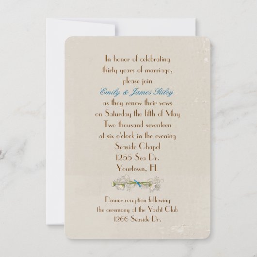Starfish Vow Renewal voor 30e Jubileum Kaart (Achterkant)