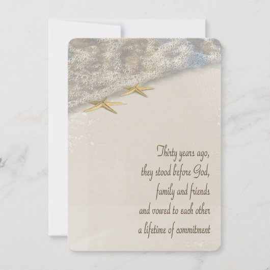 Starfish Vow Renewal voor 30e Jubileum Kaart (Voorkant)