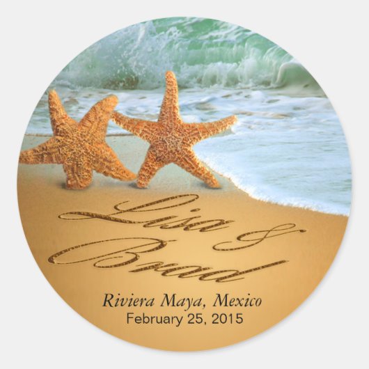 Starfish VRAAGT ME OM NAMEN TE TEKENEN IN ZAND B4 Ronde Sticker (Voorkant)