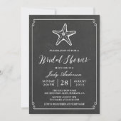 Starfish Vrijgezellenfeest | Elegant Chalkboard Ki Kaart (Voorkant)