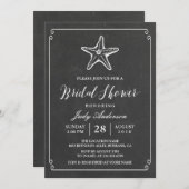 Starfish Vrijgezellenfeest | Elegant Chalkboard Ki Kaart (Voorkant / Achterkant)