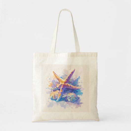 Starfish Waterverf Beach Canvas tas (Voorkant)