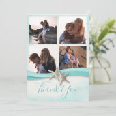 Starfish Waterverf Beach Weddenschap Foto bedankt Save The Date (Staand voorkant)