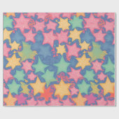 Starfish Waterverf Kleurrijk Gepersonaliseerd Patr Cadeaupapier (Vlak)