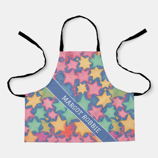 Starfish Waterverf Kleurrijk Gepersonaliseerd Patr Schort (Voorkant)