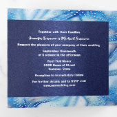 Starfish waterverf patroonkoppels strand foto drieluik uitnodiging (Binnenzijde eerst)