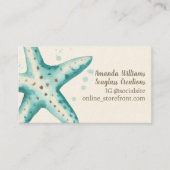 Starfish Waterverf Trendy Paint Speckle Coastal Visitekaartje (Voorkant)