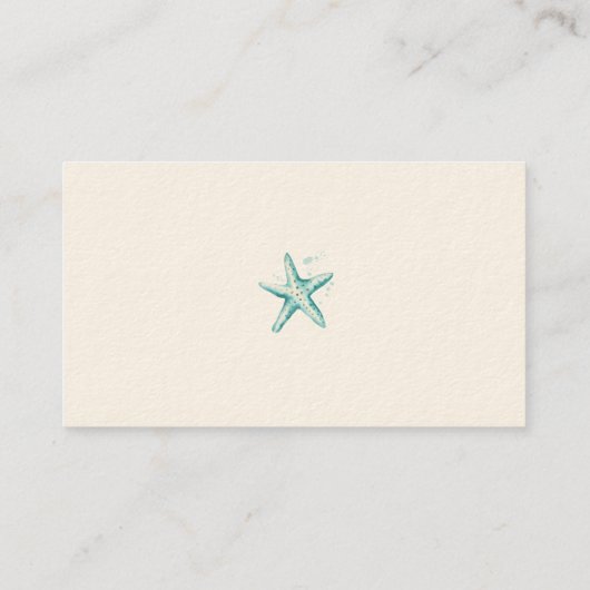 Starfish Waterverf Trendy Paint Speckle Coastal Visitekaartje (Achterkant)