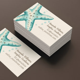 Starfish Waterverf Trendy Paint Speckle Coastal Visitekaartje