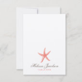 Starfish Weddenschap Escort/Place Card - CORAL Kaart (Voorkant)