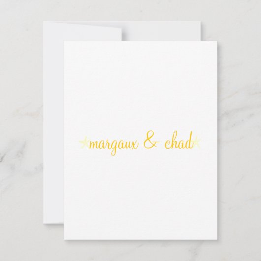 Starfish Wedding Invite Kaart (Achterkant)