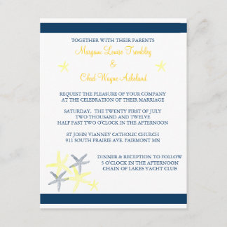 Starfish Wedding Invite Kaart