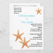 Starfish Wedding Invite Kaart (Voorkant / Achterkant)