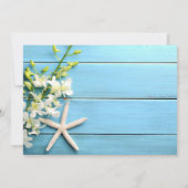 Starfish Wedding Invitting with Orchids Kaart (Achterkant)