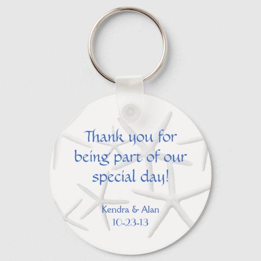 Starfish Wedding Personalized Favors Sleutelhanger (Voorkant)