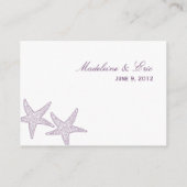 Starfish Wedding Place Card - Paarse Plaatskaartje (Achterkant)