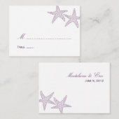 Starfish Wedding Place Card - Paarse Plaatskaartje (Voorkant / Achterkant)