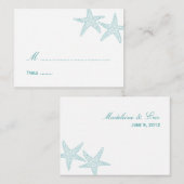 Starfish Wedding Place Card - Turquoise Plaatskaartje (Voorkant / Achterkant)