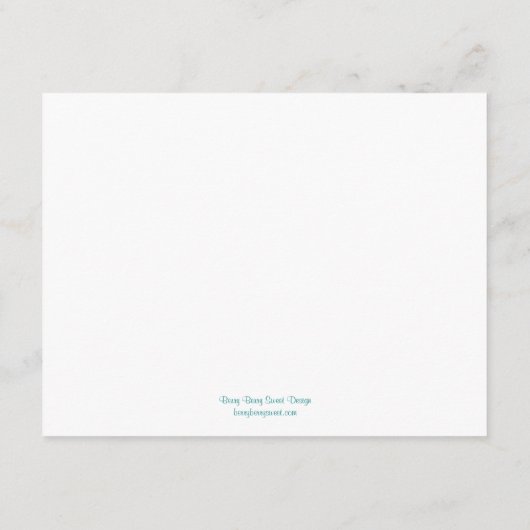 Starfish Wedding Reception Card - Turquoise Informatiekaartje (Achterkant)