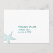 Starfish Wedding RSVP Briefkaart - Turquoise (Achterkant)