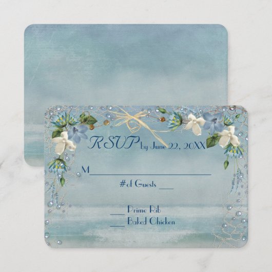 Starfish Wedding RSVP Kaartje (Voorkant / Achterkant)