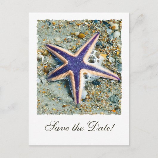 Starfish Wedding Save the Date Briefkaart (Voorkant)