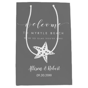 Starfish welkomsttas voor bestemming bruiloft gast medium cadeauzakje