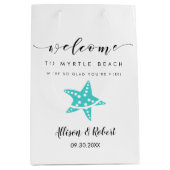 Starfish welkomstzak, bestemming bruiloft gasten medium cadeauzakje (Voorkant)