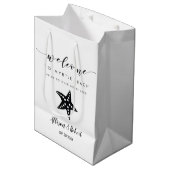 Starfish welkomstzak, bestemming bruiloft gasten medium cadeauzakje (Voorkant Gekanteld)