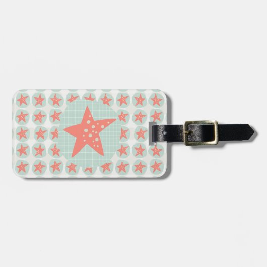 Starfish Whimsical Zee Ocean Nautical Bagagelabel (Voorkant horizontaal)