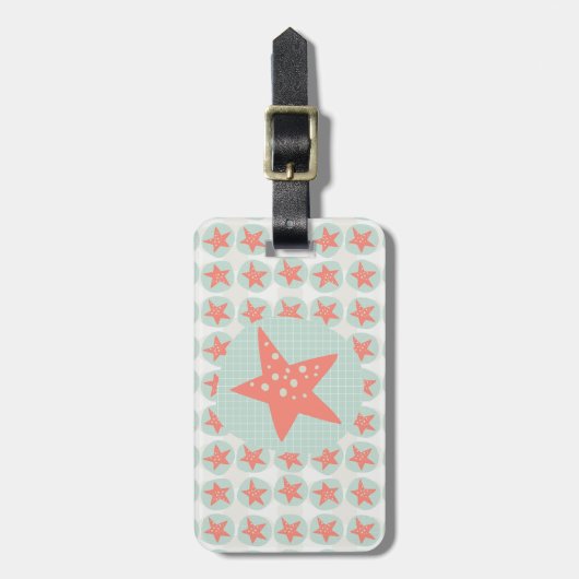 Starfish Whimsical Zee Ocean Nautical Bagagelabel (Voorkant verticaal)