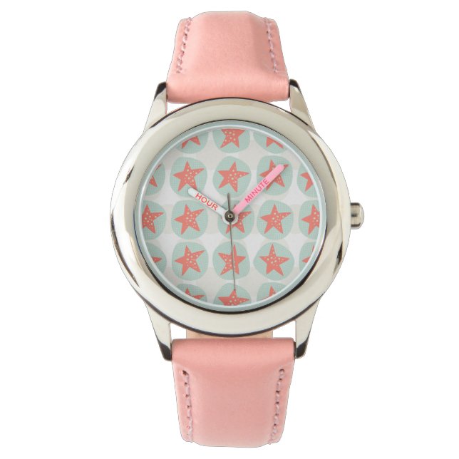 Starfish Whimsical Zee Ocean Nautical Horloge (Voorkant)