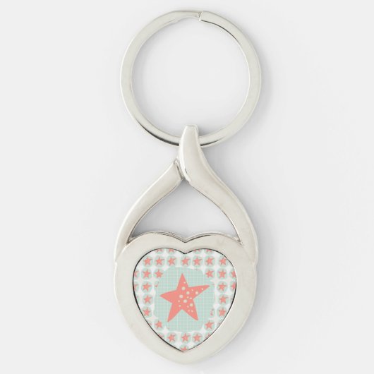 Starfish Whimsical Zee Ocean Nautical Sleutelhanger (Voorkant)