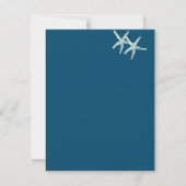 Starfish White Ocean Blue Custom Color Wedding Kaart (Achterkant)