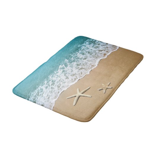 Starfish White Sand Beach Ocean Bath Mat (Gekanteld)