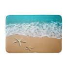 Starfish White Sand Beach Ocean Bath Mat