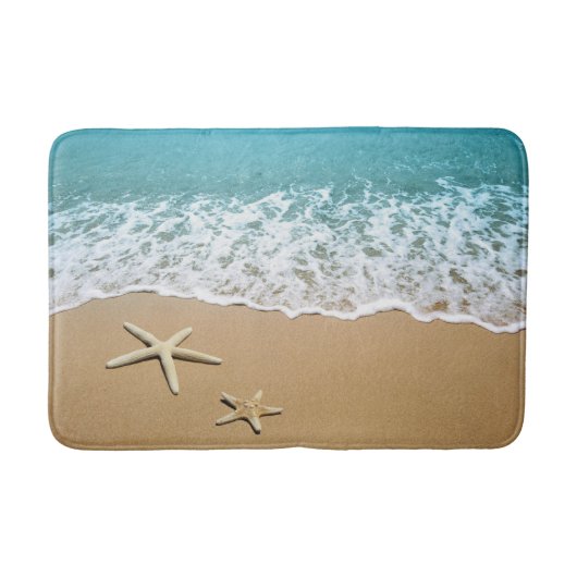 Starfish White Sand Beach Ocean Bath Mat (Voorkant)