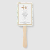 Starfish Whitewash Wood Beach Trouwprogramma Fan Handwaaier (Achterkant)