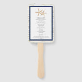 Starfish Whitewash Wood Beach Trouwprogramma Fan Handwaaier (Achterkant)