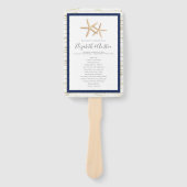 Starfish Whitewash Wood Beach Trouwprogramma Fan Handwaaier (Voorkant)