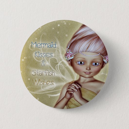 Starfish Wish Ronde Button 5,7 Cm (Voorkant)