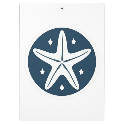 Starfish with White Stars Klembord (Achterkant)