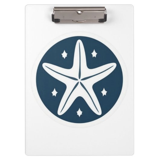 Starfish with White Stars Klembord (Voorkant)